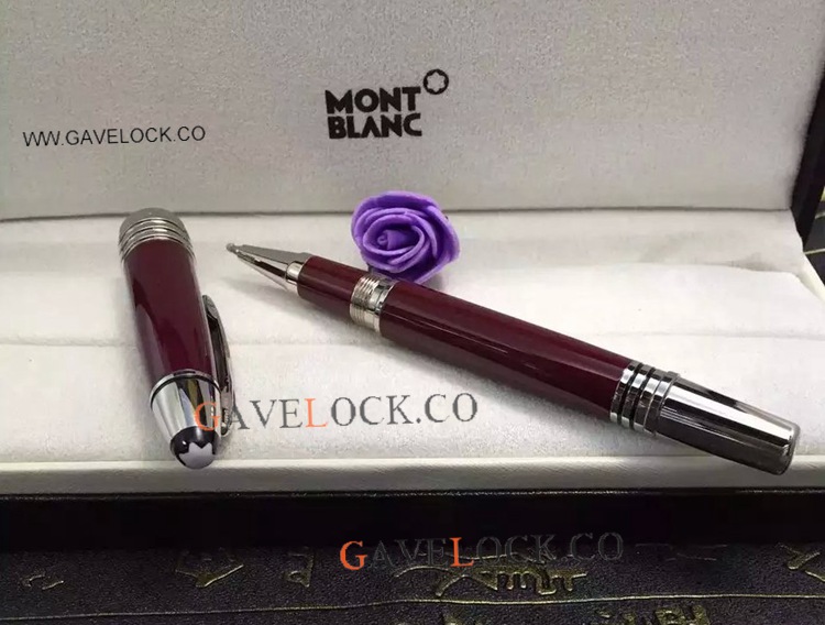 Buy JFK Montblanc Rollerball Pen Red Resin and Silver Clip